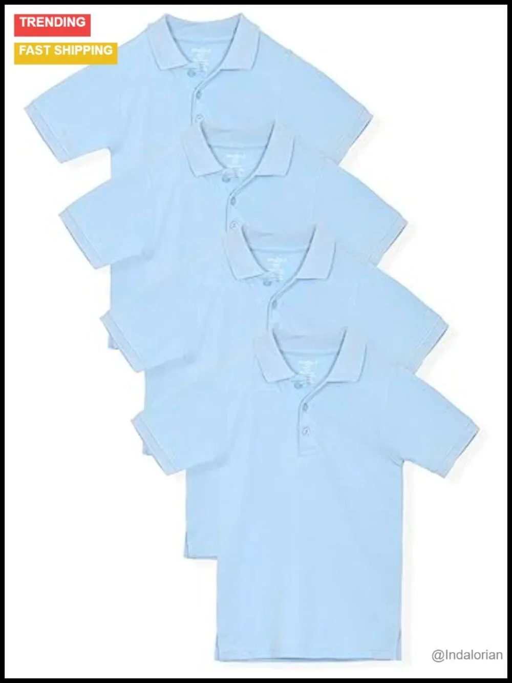 4-Pack Long & Short Sleeve Pique Polo School Uniform Shirts